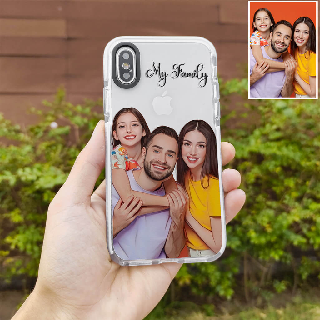 Personalized Phone Case - Draw Your Photo In Cartoon Style - Personalized Gift