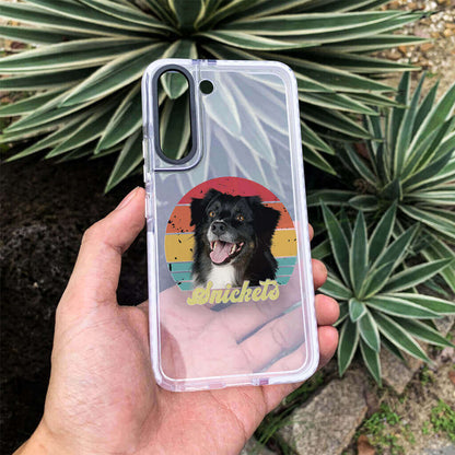 Custom Pet Phone Case - Pet Portrait in Retro Vintage Case - Personalized Gifts For Pet Owners