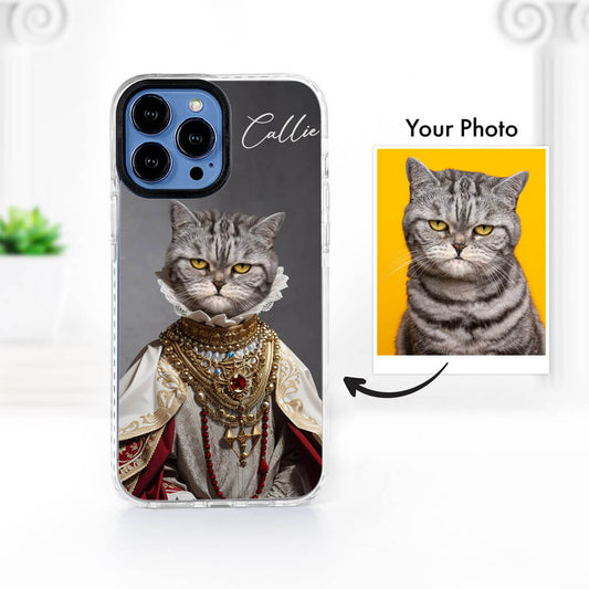 Custom Pet Phone Case - Queen Pet Portrait - Personalized Gifts For Pet Owners