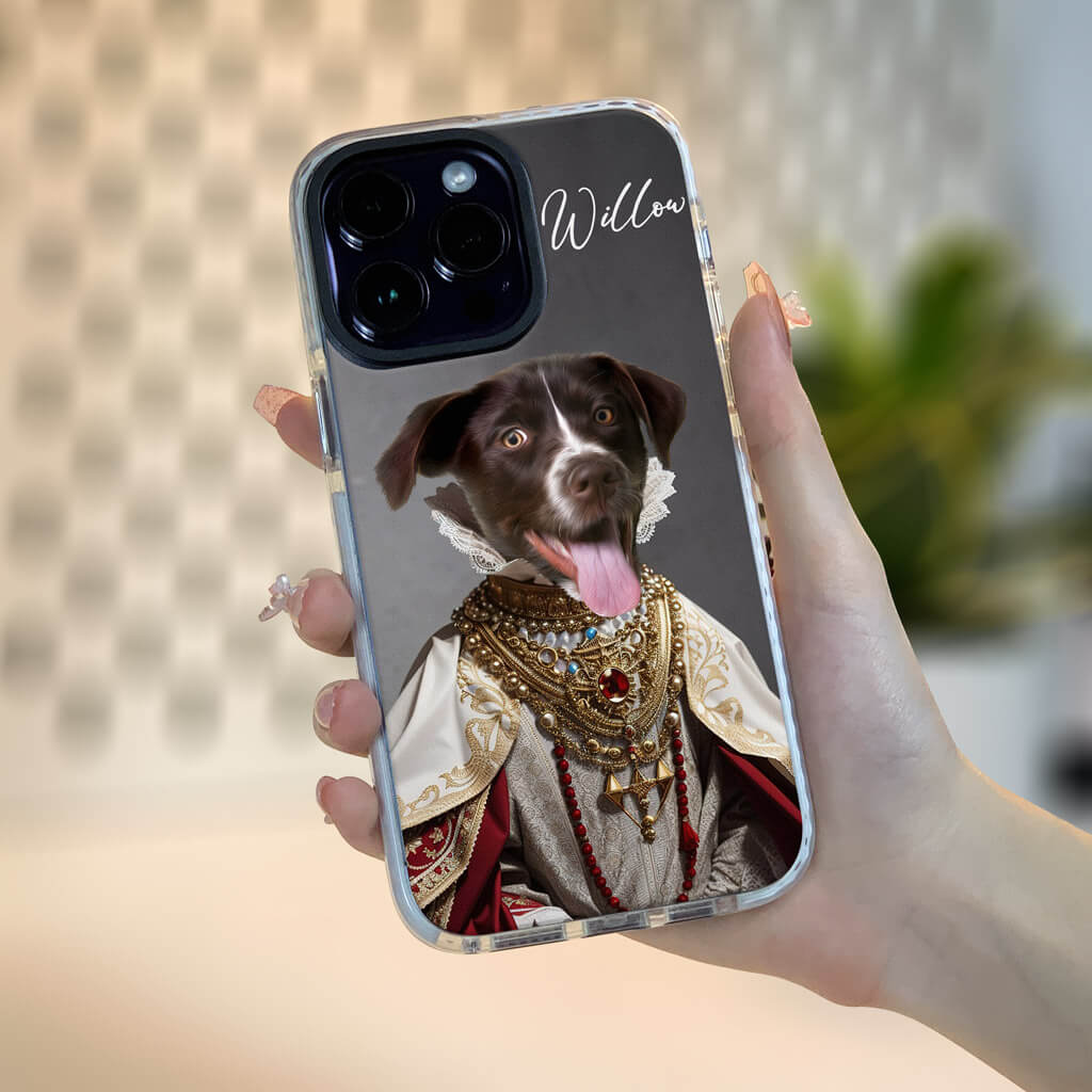 Custom Pet Phone Case - Queen Pet Portrait - Personalized Gifts For Pet Owners