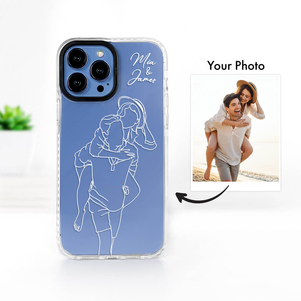 Personalized Phone Case - Custom Line Drawing - Personalized Gift